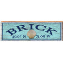 Brick Shell Blue Latitude Longitude | Wall Art Print on Real Wood