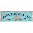 Brielle Shell Blue Latitude Longitude | Wall Art Print on Real Wood