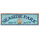 Seaside Park Shell Blue Latitude Longitude | Wall Art Print on Real Wood
