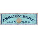 Asbury Park Shell Blue Latitude Longitude | Wall Art Print on Real Wood