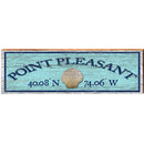 Point Pleasant Shell Blue Latitude Longitude | Wall Art Print on Real Wood