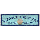 Lavallette Shell Blue Latitude Longitude | Wall Art Print on Real Wood