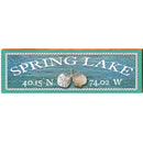 Spring Lake Triple Shells Water Latitude Longitude | Wall Art Print on Real Wood