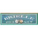 Brielle Triple Shells Water Latitude Longitude | Wall Art Print on Real Wood