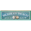 Bradley Beach Triple Shells Water Latitude Longitude | Wall Art Print on Real Wood