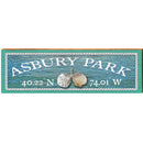 Asbury Park Triple Shells Water Latitude Longitude | Wall Art Print on Real Wood