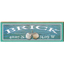 Brick Triple Shells Water Latitude Longitude | Wall Art Print on Real Wood