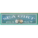 Sea Girt Triple Shells Water Latitude Longitude | Wall Art Print on Real Wood