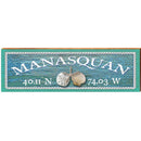 Manasquan Triple Shells Water Latitude Longitude | Wall Art Print on Real Wood