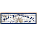 Belmar Triple Shells White Shabby Latitude Longitude | Wall Art Print on Real Wood