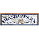 Seaside Park Triple Shells White Shabby Latitude Longitude | Wall Art Print on Real Wood