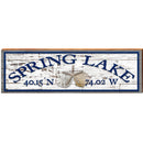 Spring Lake Triple Shells White Shabby Latitude Longitude | Wall Art Print on Real Wood