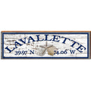 Lavallette Triple Shells White Shabby Latitude Longitude | Wall Art Print on Real Wood