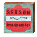Avon-By-The-Sea Red Beach Tag | Wall Art Print on Real Wood