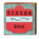Brick Red Beach Tag | Wall Art Print on Real Wood