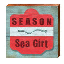 Sea Girt Red Beach Tag | Wall Art Print on Real Wood