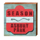 Asbury Park Red Beach Tag | Wall Art Print on Real Wood