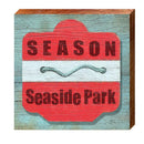 Seaside Park Red Beach Tag | Wall Art Print on Real Wood