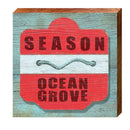 Ocean Grove Red Beach Tag | Wall Art Print on Real Wood