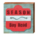 Bay Head Red Beach Tag | Wall Art Print on Real Wood