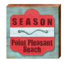 Point Pleasant Beach Red Beach Tag | Wall Art Print on Real Wood