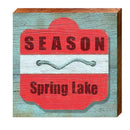 Spring Lake Red Beach Tag | Wall Art Print on Real Wood