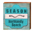 Normandy Beach Teal Beach Tag | Wall Art Print on Real Wood