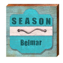 Belmar Teal Beach Tag | Wall Art Print on Real Wood