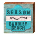 Bradley Beach Teal Beach Tag | Wall Art Print on Real Wood