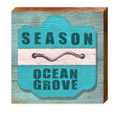 Ocean Grove Teal Beach Tag | Wall Art Print on Real Wood