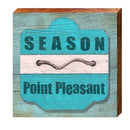 Point Pleasant Teal Beach Tag | Wall Art Print on Real Wood