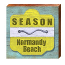 Normandy Beach Yellow Beach Tag | Wall Art Print on Real Wood