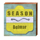 Belmar Yellow Beach Tag | Wall Art Print on Real Wood