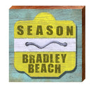 Bradley Beach Yellow Beach Tag | Wall Art Print on Real Wood