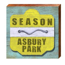 Asbury Park Yellow Beach Tag | Wall Art Print on Real Wood