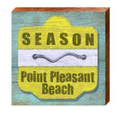 Point Pleasant Beach Yellow Beach Tag | Wall Art Print on Real Wood