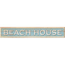 Beach House Coastal Blue Sign | Wall Art Print on Real Wood