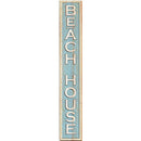 Beach House Vertical Coastal Blue Sign | Wall Art Print on Real Wood