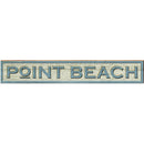 Point Beach Coastal Blue Sign | Wall Art Print on Real Wood