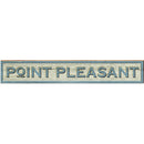 Point Pleasant Coastal Blue Sign | Wall Art Print on Real Wood