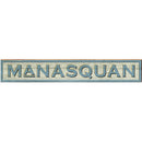 Manasquan Coastal Blue Sign | Wall Art Print on Real Wood