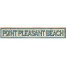 Point Pleasant Beach Coastal Blue Sign | Wall Art Print on Real Wood