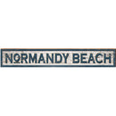 Normandy Beach Shabby Sign | Wall Art Print on Real Wood