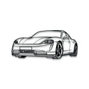 Taycan Perspective Metal Car Wall Art - MT1133