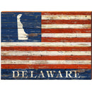 Delaware American Flag | Wall Art Print on Real Wood