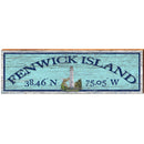 Fenwick Island Lighthouse Blue Latitude Longitude | Wall Art Print on Real Wood