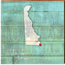 Delaware, "There's No Place Like Home" Phrase Wooden Sign | Wall Art Print on Real Wood