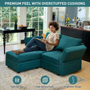 Ainfox L Shaped 2 Seats +1 Ottoman Modular Sectional Sofa Couch With Storage