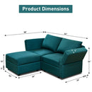 Ainfox L Shaped 2 Seats +1 Ottoman Modular Sectional Sofa Couch With Storage