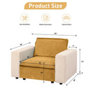 Ainfox Module Sofa Oversized Sectional Sofa Yellow With Armrest Beige For Living Room